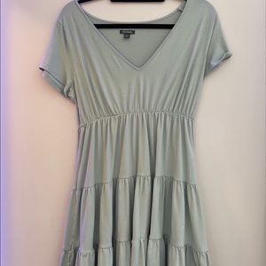 dull teal babydoll dress- womens size large